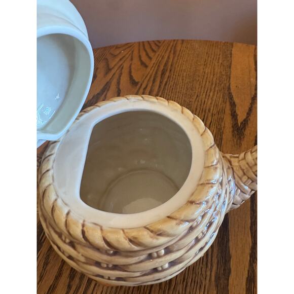Vanson Basketweave Fall Harvest Ceramic Teapot - Picture 5 of 6